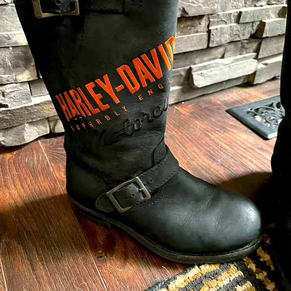 Woman’s Black Harley Davidson Motorcycle Boot size 5.5 - Picture 2 of 6